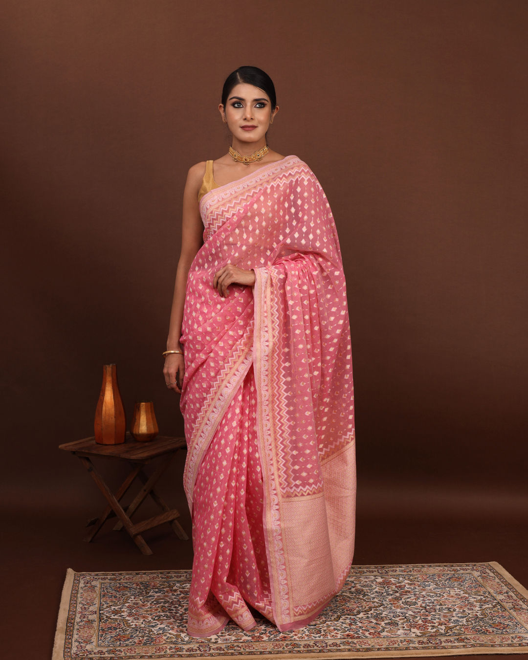 Handloom Banarasi Jamdani saree - | House of aks