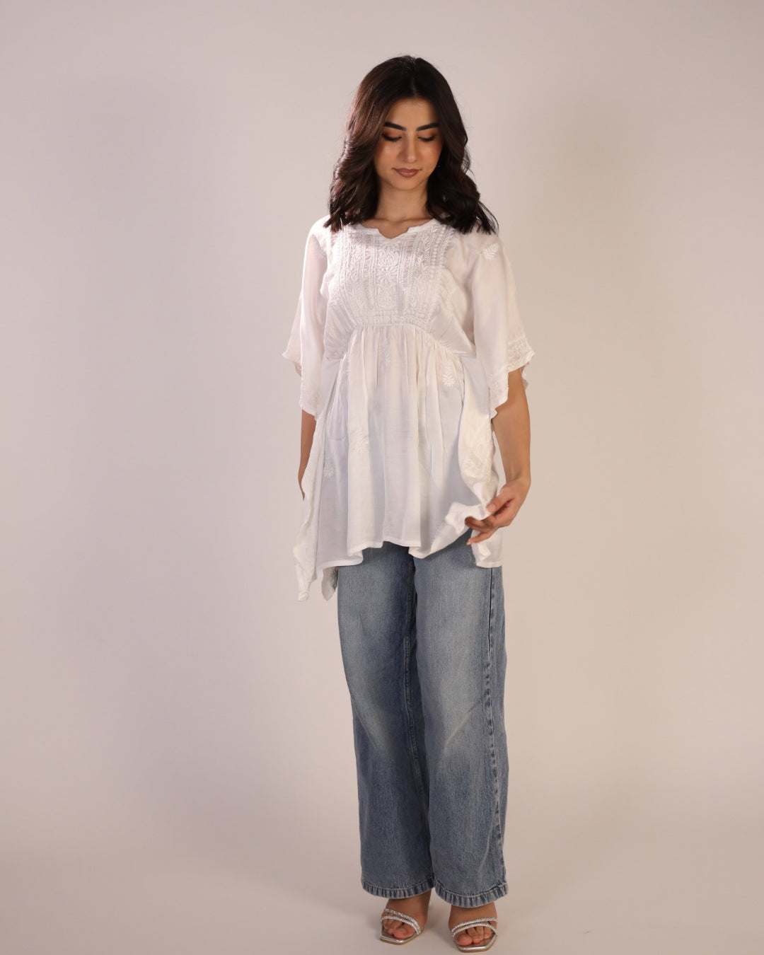 Chikankari Women's Short Kaftan