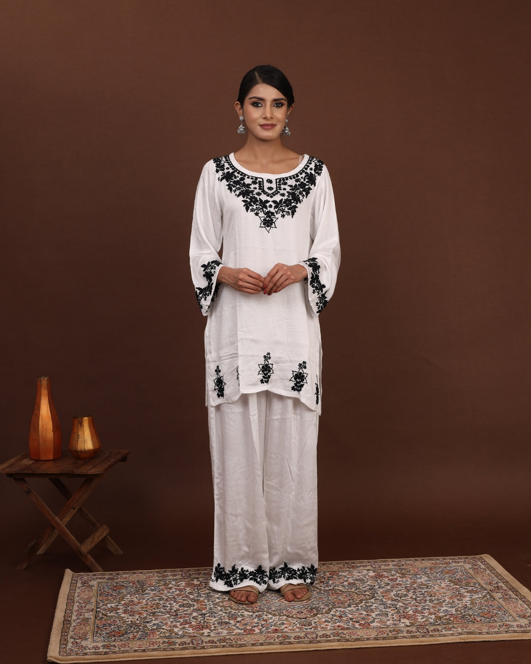 Gulmohar White Chikankari Co-ord Set 