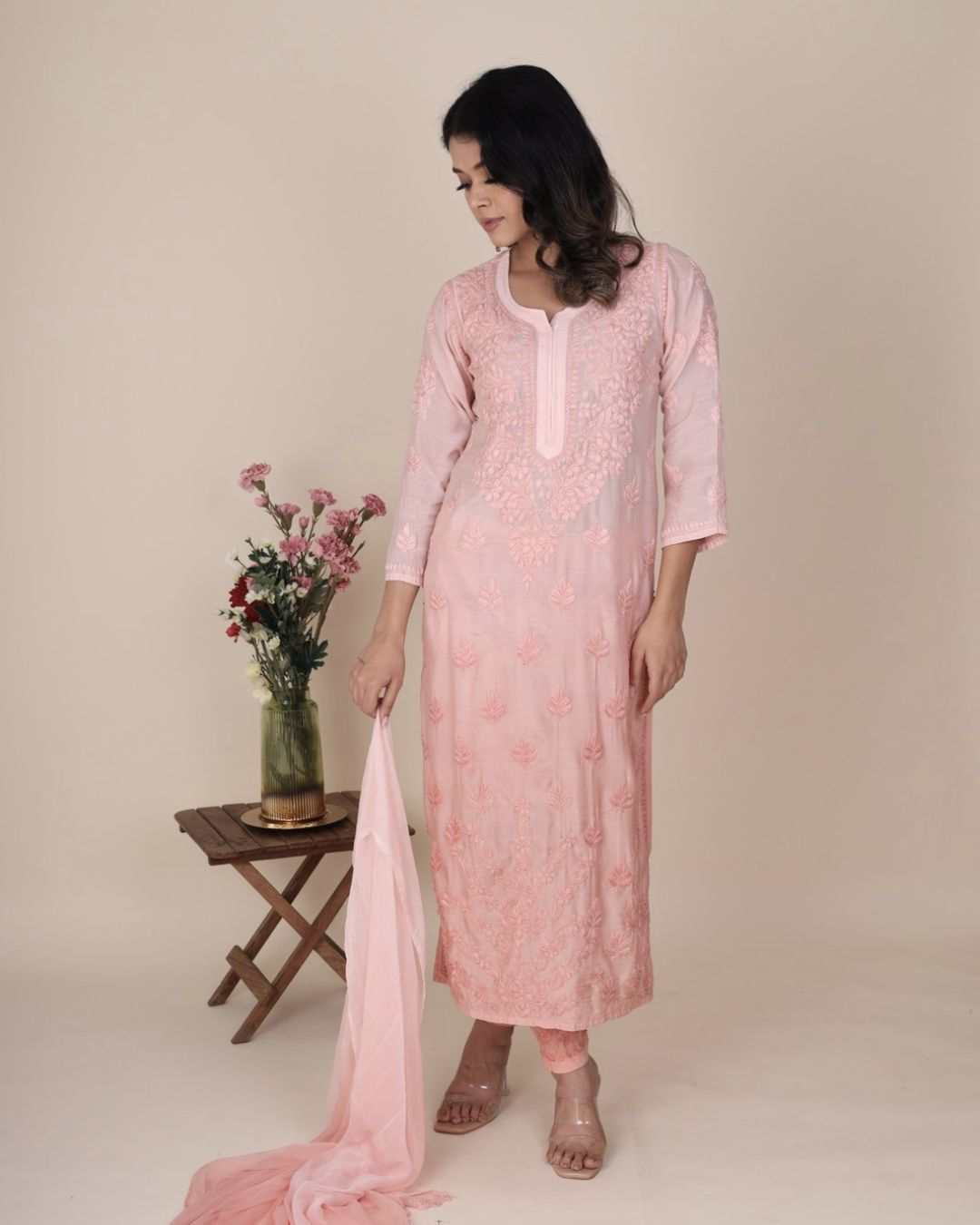 Gauhar Peach Fuzz Kurta Set